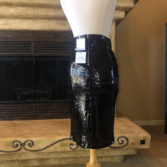 Sequin Skirt with Exposed Zipper back NEW - Picture 3 of 5